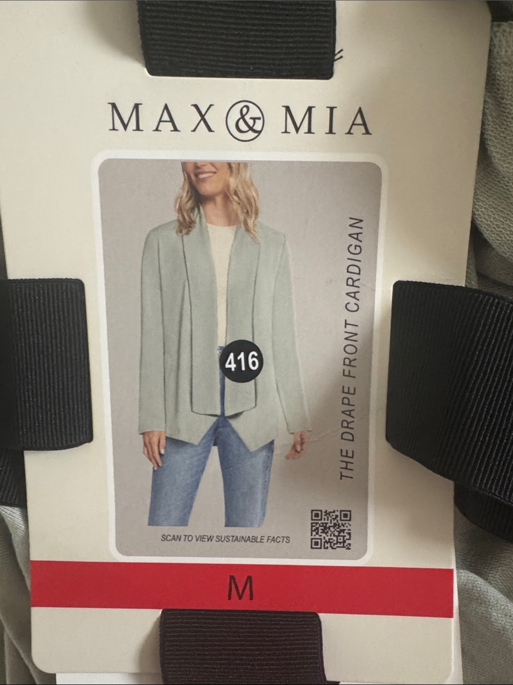 Max & Mia Women's Light Sage Drape Front Cardigan Blazer